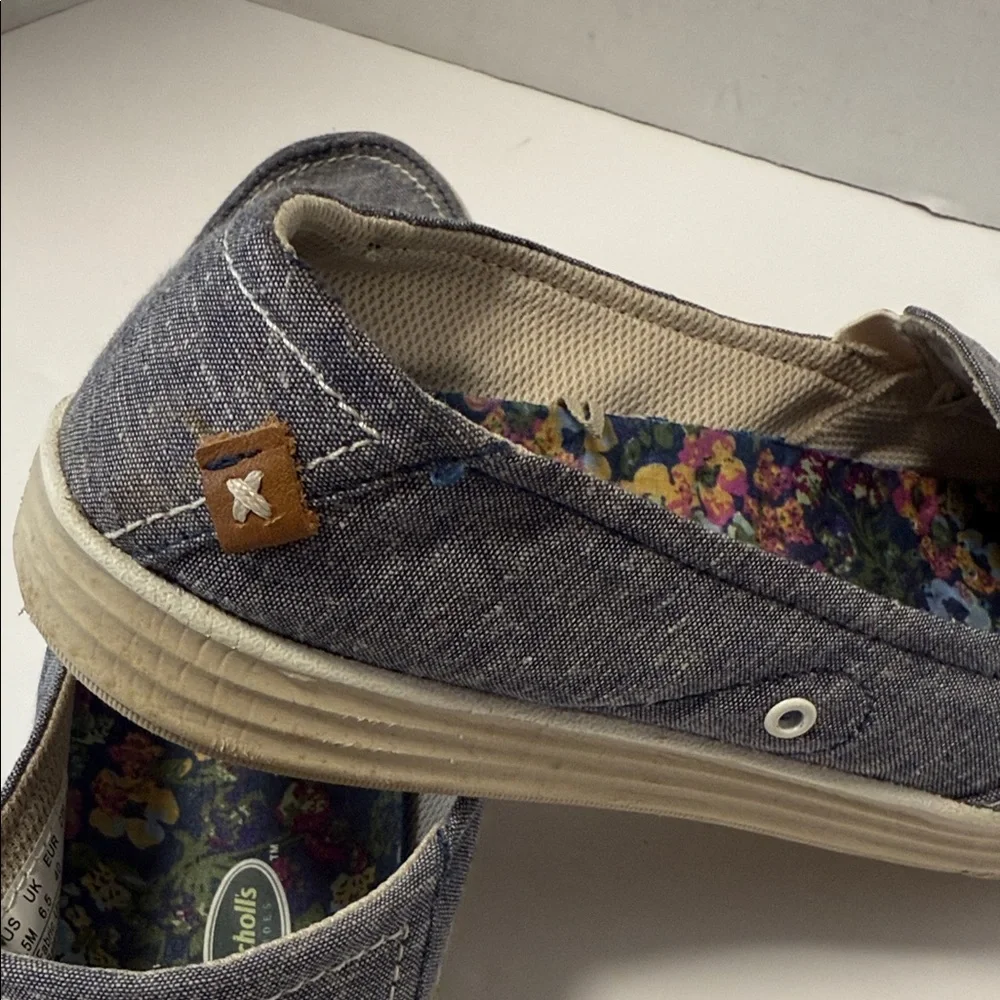 Dr. Scholl's Waverly Denim Blue Gray Slip-On Shoes 8 1/2 Good Used Condition